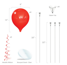 Load image into Gallery viewer, PermaShine® 4-Balloon Bouquet Table Top Round Stand Kit