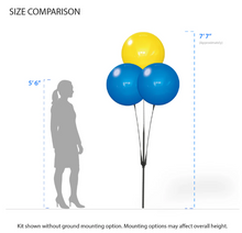 Load image into Gallery viewer, BalloonBobber® 5-Balloon Cluster Pole Kit with Ground Mount