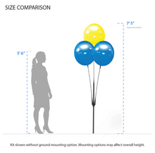 Load image into Gallery viewer, BalloonBobber® 3-Balloon Cluster Pole Kit with Ground Mount

