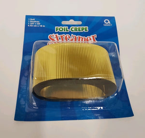 18070 60ft Crepe Metallic Streamer - Gold