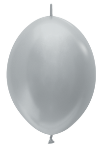 506760 Satin Silver 6" Link-O-Loon Balloons (50ct)
