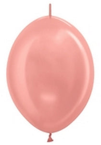 54099 Metallic Rose Gold 12" Link-O-Loon Balloons (50ct)