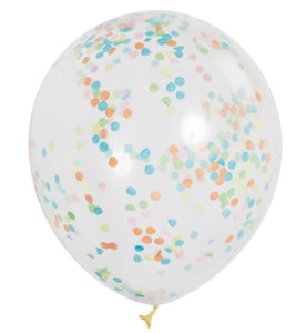 56398 Clear with Color Confetti 12" Pre-Filled (6ct)
