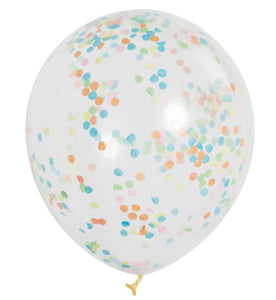 56398 Clear with Color Confetti 12" Pre-Filled