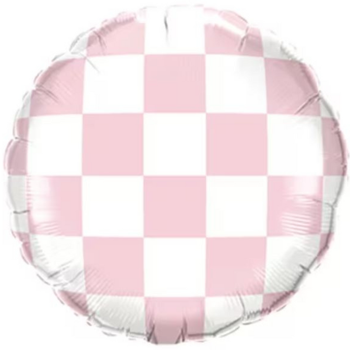 Pink Checkerboard Balloon