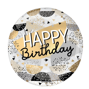 45316 Clearz Happy Birthday Black & Gold