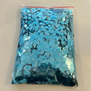 1cm Metallic Confetti - Light Blue 200g