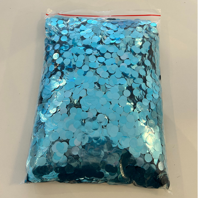 1cm Metallic Confetti - Light Blue 200g
