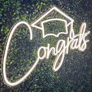 Congrats with Grad Cap Neon Sign Rental