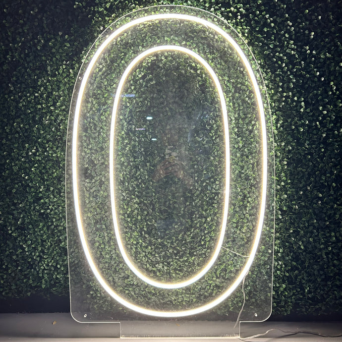 Number 0 Neon Sign Rental