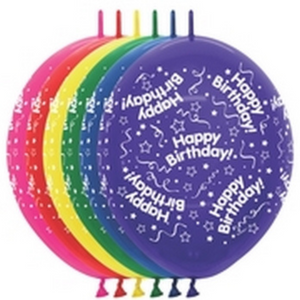 54676 Birthday Crystal Assortment 12" Link-O-Loon Balloons (50ct)
