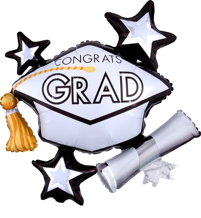 30461 Congrats Grad White Cluster