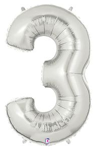 15843 Megaloons® Number "3" Silver