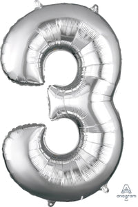 27983 SuperShape™ Number "3" Silver