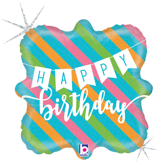 36696 Birthday Banner & Stripes