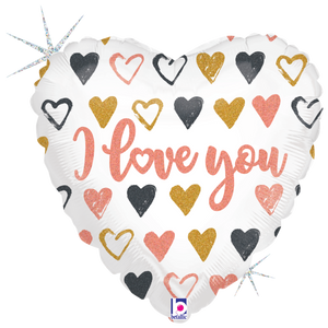 33754 Rose Gold Hearts I Love You