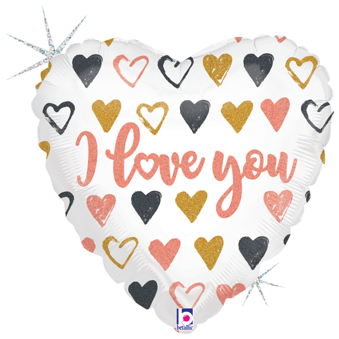 33754 Rose Gold Hearts I Love You