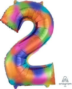 38532 Number "2" Rainbow Splash
