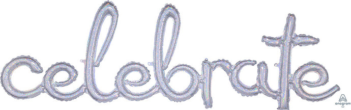 39172 Script Phrase Celebrate Holographic