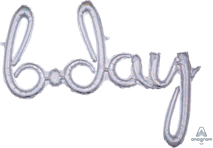 39174 Script Phrase Bday Holographic