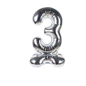 Standing Air Fill Number "3" Silver