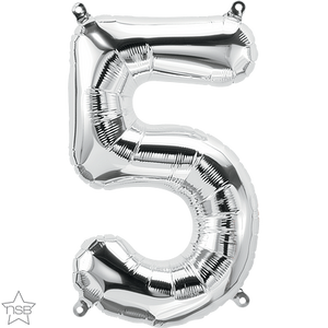 59091 Air Fill Number "5" Silver 16in