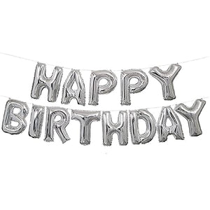 01101 Set of Letters "Happy Birthday" Silver