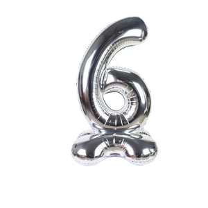 Standing Air Fill Number "6" Silver