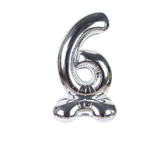 Standing Air Fill Number "6" Silver