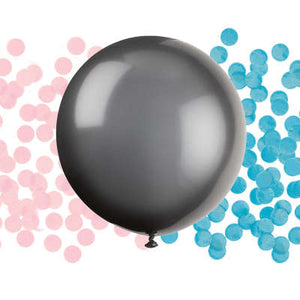 54600 Black Gender Reveal with Confetti 24"