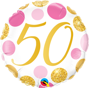88187 50 Pink & Gold Dots