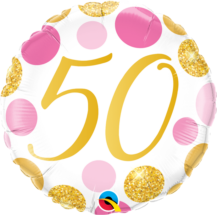88187 50 Pink & Gold Dots
