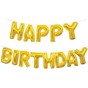 01100 Set of Letters "Happy Birthday" Gold