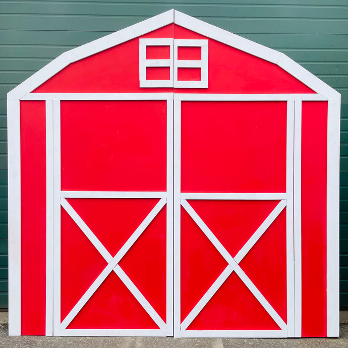 8ft Barn Backdrop Rental - Red