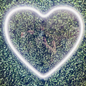 Heart Neon Sign Rental - White