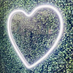 Heart Neon Sign Rental - White