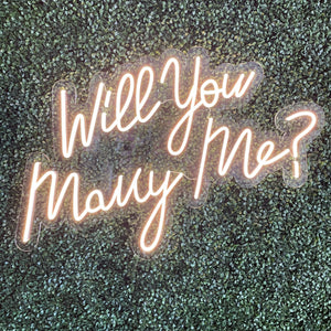 Will You Marry Me? Script Neon Sign Rental