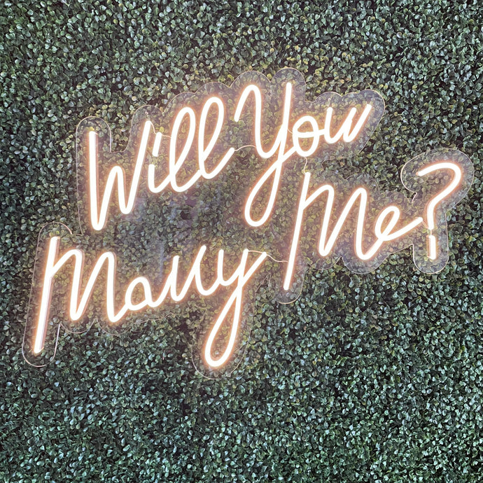 Will You Marry Me? Script Neon Sign Rental
