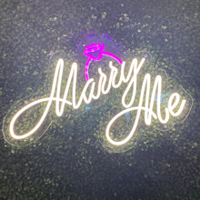 Load image into Gallery viewer, Marry Me with Ring Neon Sign Rental

