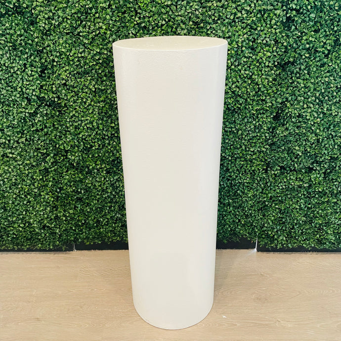 36in x 12in Round Plinth Rental - White