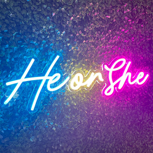 He Or She Neon Sign Rental