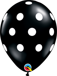 37226 Onyx Black Big Polka Dots 11" Round