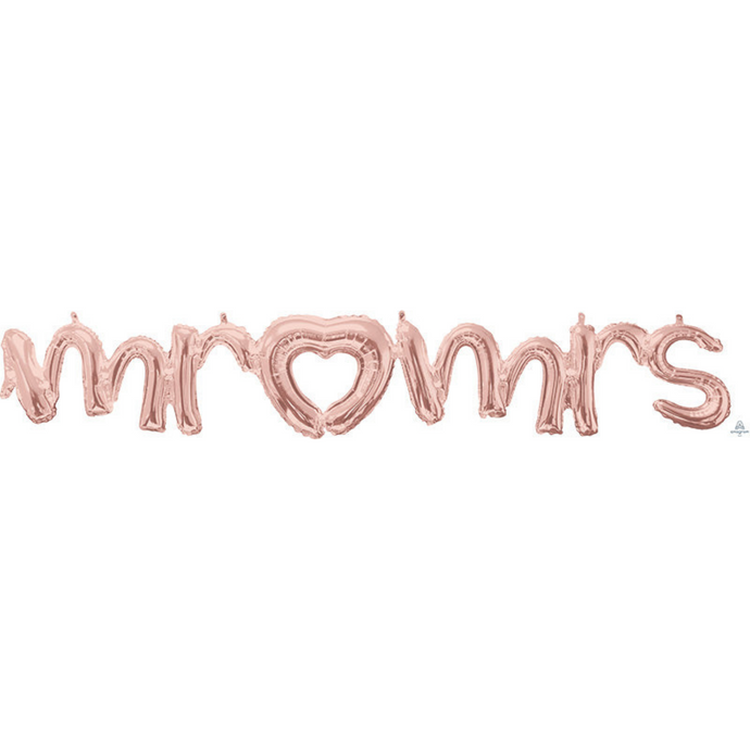 39159 Script Phrase Mr. & Mrs. Rose Gold