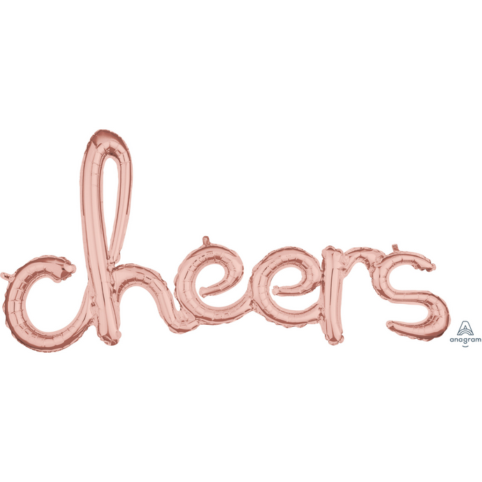39184 Script Phrase Cheers Rose Gold
