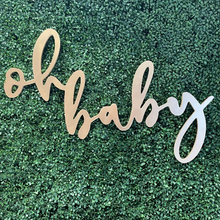 Load image into Gallery viewer, Oh Baby Wood Sign Rental - Gold
