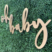 Load image into Gallery viewer, Oh Baby Wood Sign Rental - Gold

