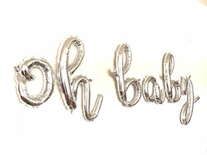 Script Letters "oh baby" Silver